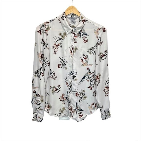 H&m Button Down Bird Pattern Shirt - Picture 1 of 8